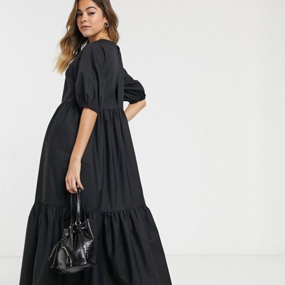 Asos Design Dresses & Skirts - Asos Cotton Poplin Tiered Dress